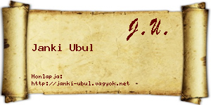 Janki Ubul névjegykártya